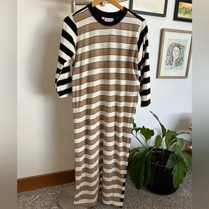Gravel & Gold striped tee shirt dress NWOT